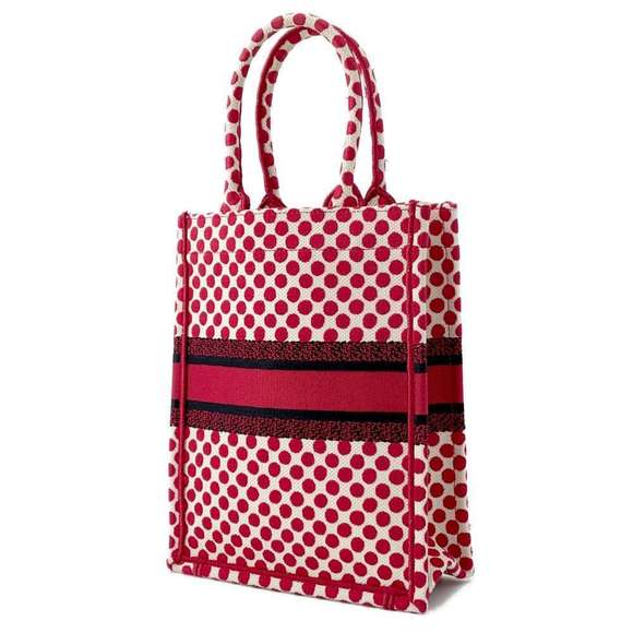 Dior  Christian Canvas Handbag Tote White Amour Vertical Book - Picture 1 of 14